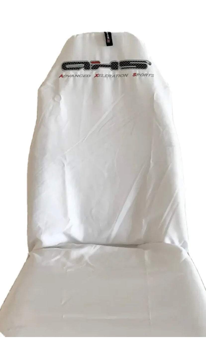 Pair White AXS Aussie made & owned Throw over -Slip on seat covers
